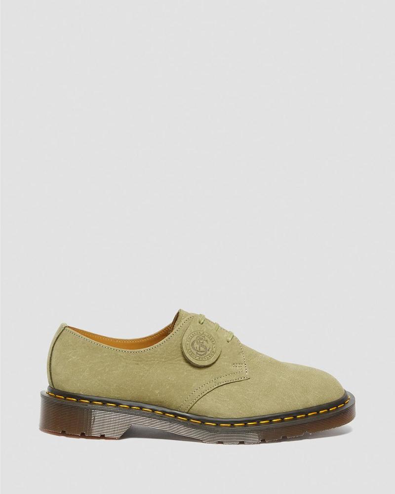 Men's Dr Martens 1461 Made in England Nubuck Leather Oxfords Shoes Green | AU 597FDN